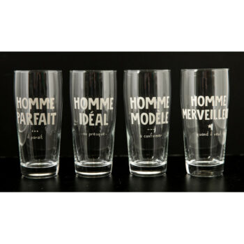 Lot de 4 verres à biere Homme Parfait