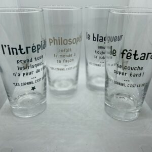 Lot de 4 verres à biere "Le Philosophe..." SJ