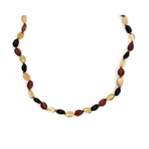 Collier ambre multicolore olive Opalook