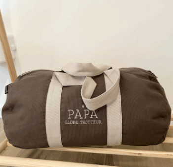 Sac Polochon Brodé "PAPA" Marcel & Lily – Image 2