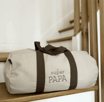 Sac Polochon Brodé "PAPA" Marcel & Lily