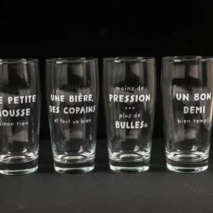 Lot de 4 verres à bière Création Sophie Janiere