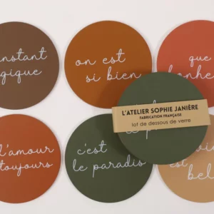 Lot 6 dessous de verre Sophie Janière Création
